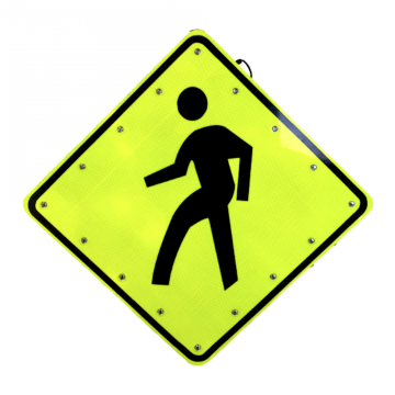 30" Solar Powered Flashing Crosswalk Sign